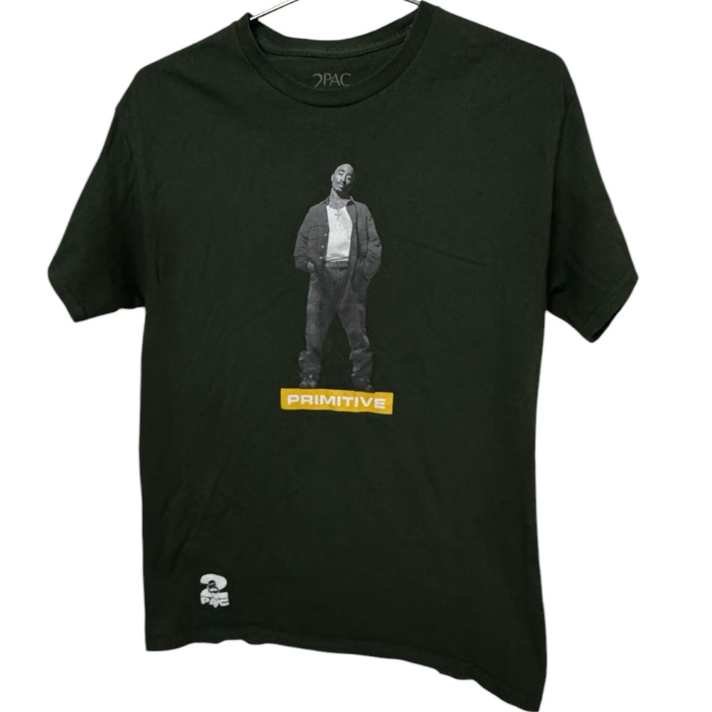 Retro Primitive Skate Streetwear Rap 2Pac Shakur Green Men’s M T-Shirt Rare